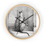 Sitting cat (1812) drawing by Jean Bernard - Wall clock