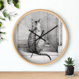 Sitting cat (1812) drawing by Jean Bernard - Wall clock