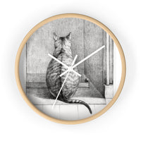 Sitting cat (1812) drawing by Jean Bernard - Wall clock