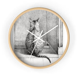 Sitting cat (1812) drawing by Jean Bernard - Wall clock