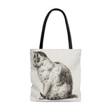 Sitting cat (1819) by Jean Bernard - Tote Bag