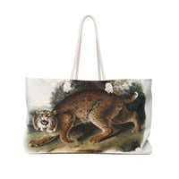 American wild cat (Lynx rufus) by John Woodhouse Audubon (1845) - Weekender Bag