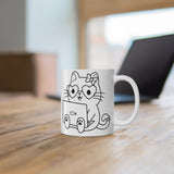 Girl Nerd Cat - Ceramic Mug 11oz