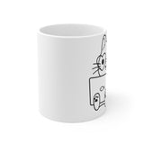 Girl Nerd Cat - Ceramic Mug 11oz