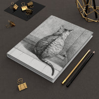 Sitting cat (1812) drawing by Jean Bernard - Hardcover Journal Matte