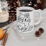 Girl Nerd Cat - Ceramic Mug 11oz