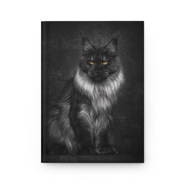 Black silver Maine Coon - Hardcover Journal